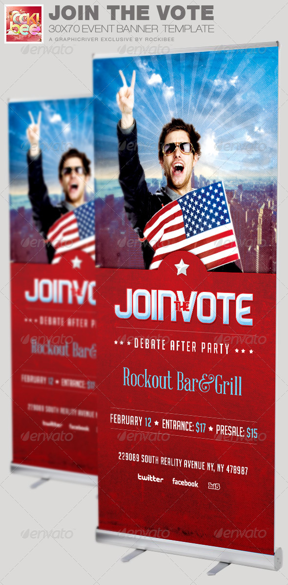Join the Vote Event Banner Signage Template - Signage Print Templates