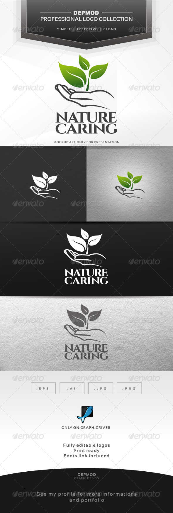 Nature Caring Logo - Nature Logo Templates