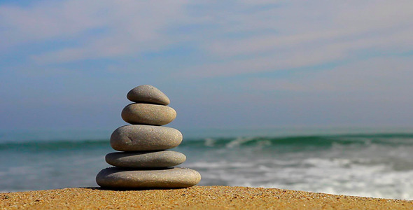 Zen Stones On The Beach