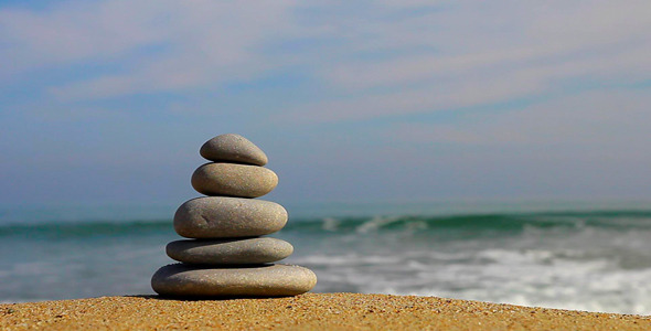 Zen Stones On The Beach, Stock Footage | VideoHive