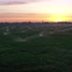 Irrigation systems in grass field. Aerial view. Spring at sunset.	 - VideoHive Item for Sale