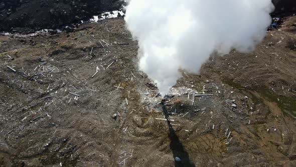 steam from a volcano power plant