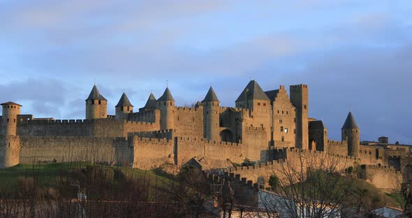 Walls and towers of Carcassonne, France