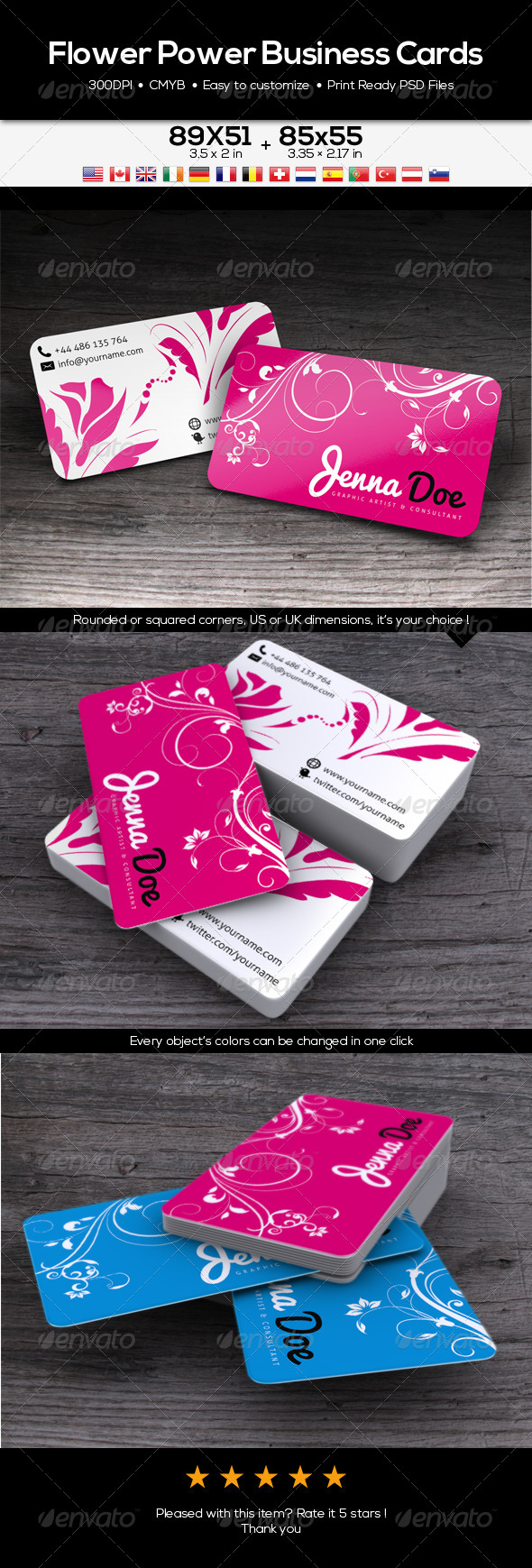 Flower Power Business Card - Creative Business Cards