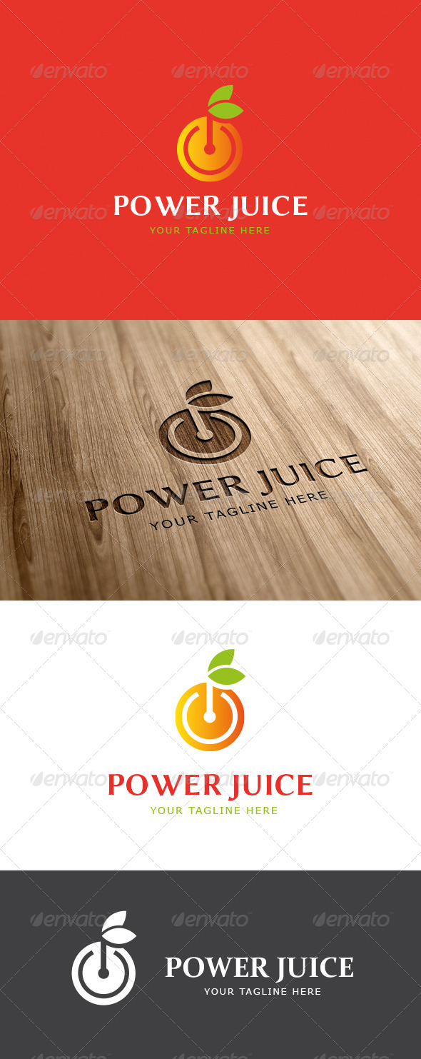 Power Fruit Logo Template - Food Logo Templates