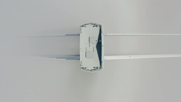 Aerial View Vertically Down of the Top of the Pylons of the Russian Bridge alt