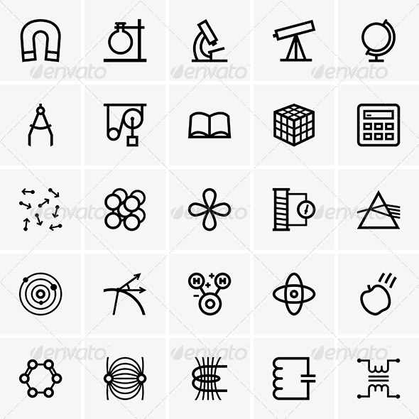Science Icons - Decorative Symbols Decorative