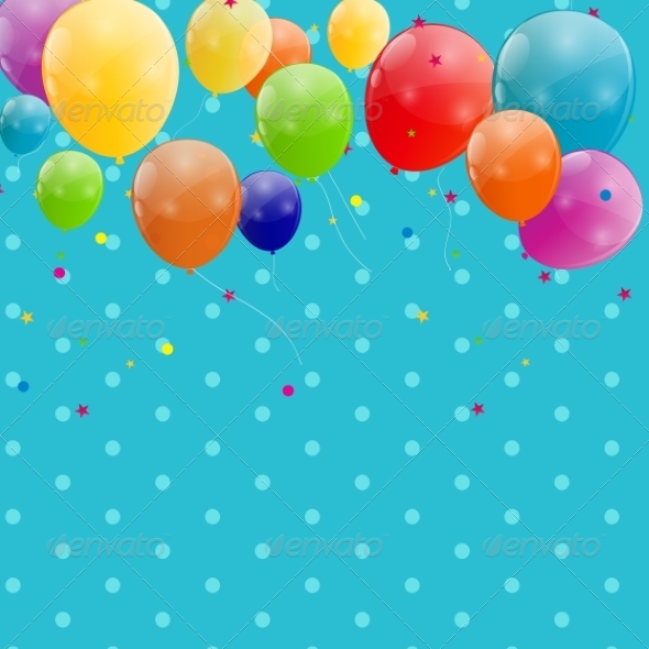 Color Glossy Balloons Background - Decorative Symbols Decorative
