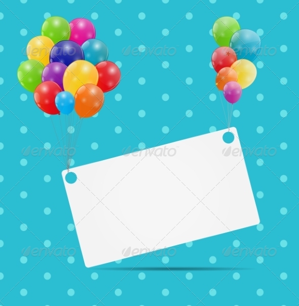 Color Glossy Balloons Card Background - Decorative Symbols Decorative