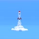 Rocket Launch Blast Smoke From Nozzle Stylish Minimalistic Design Footage - VideoHive Item for Sale