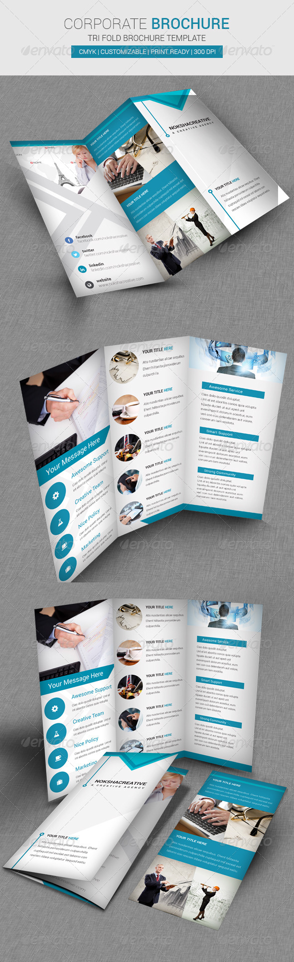 Corporate Tri Fold Brochure Template - Corporate Brochures