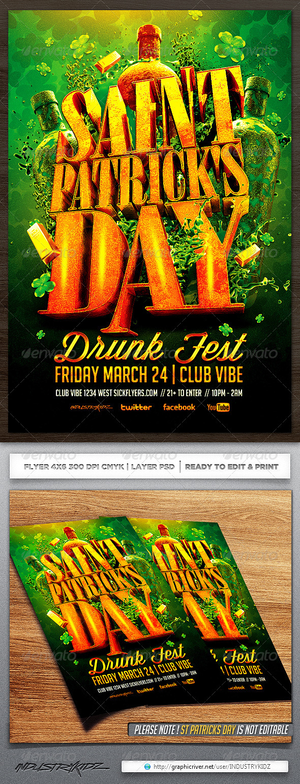 St Patricks Day Flyer - Holidays Events