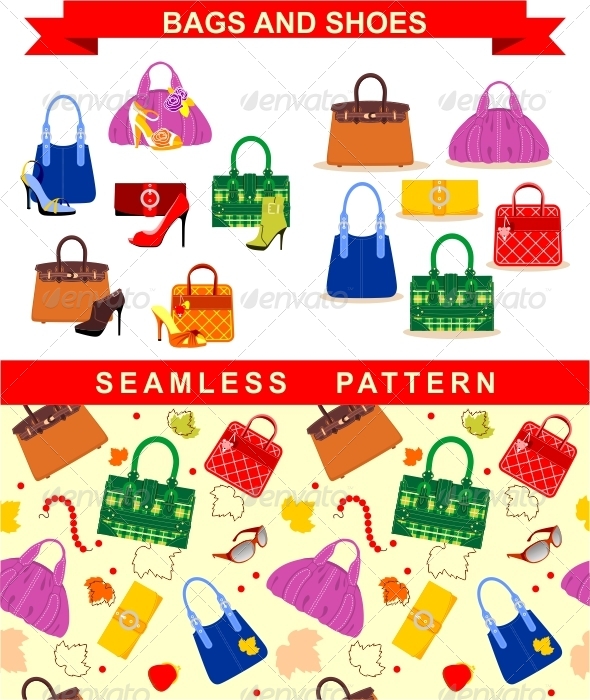 Bags and Shoes - Objects Vectors