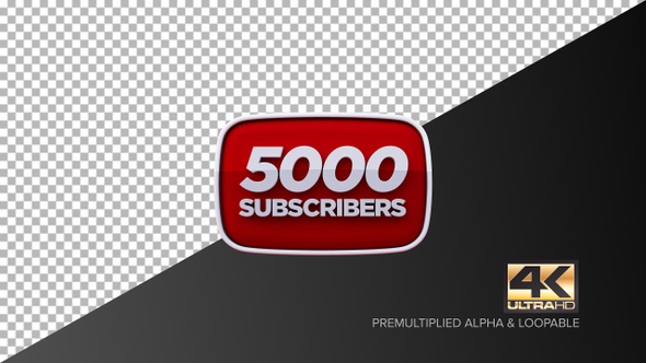Set 5-3 Youtube 500K Subscribers Count Animation 4K