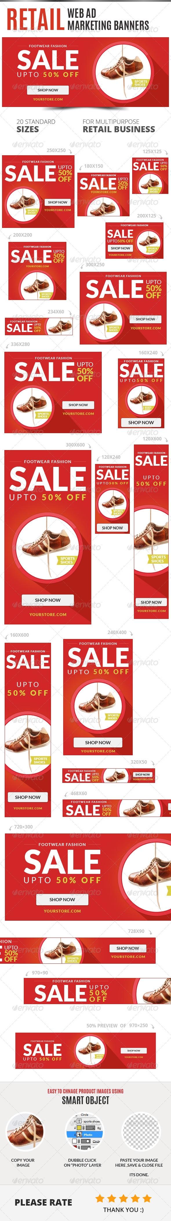 Retail Web Ad Marketing Banners - Banners & Ads Web Elements