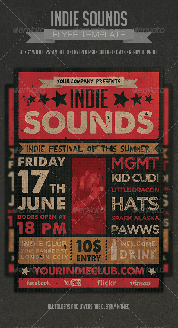 Indie Sounds Flyer - Events Flyers