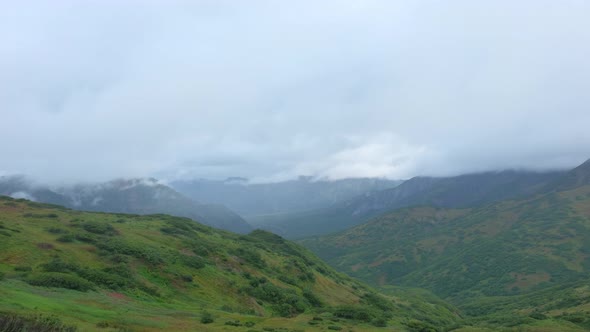 Rain Clouds Cling to the Kamchatka Hills