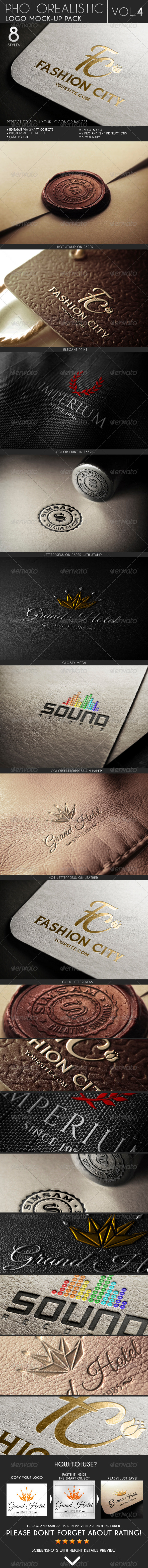 Photorealistic Logo Mock-Up Pack Vol.4 - Logo Product Mock-Ups