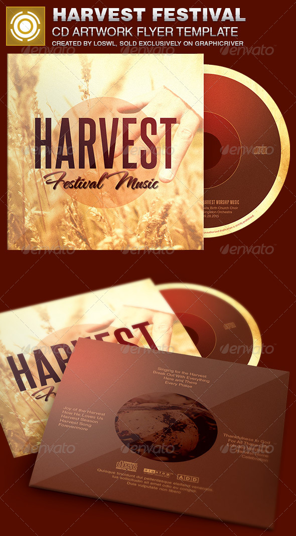 Harvest Festival CD Artwork Template - CD & DVD Artwork Print Templates