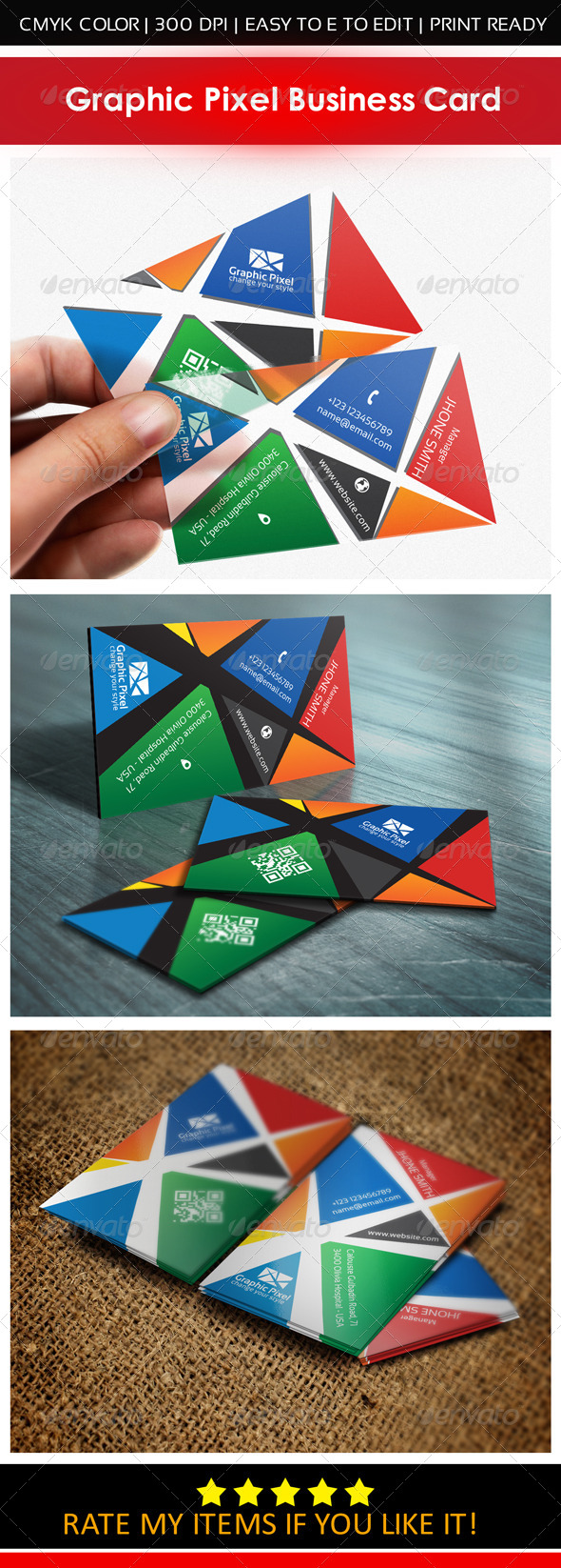 Graphic Pixel Business Card - Business Cards Print Templates