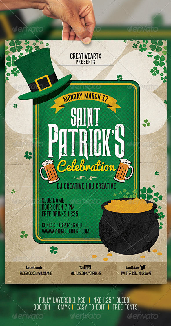 Vintage St. Patrick's Celebration Flyer - Events Flyers