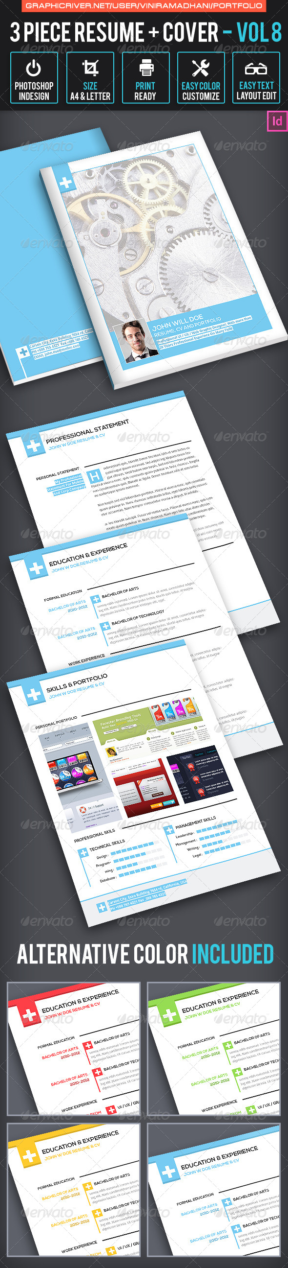 Simple Resume CV Volume 8 - Resumes Stationery