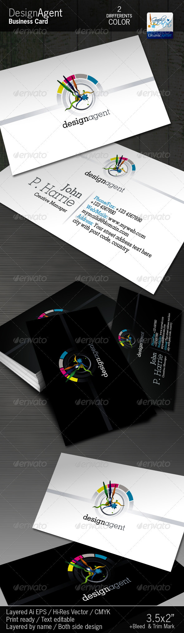 DesignAgent Corporate Business Card - Corporate Business Cards