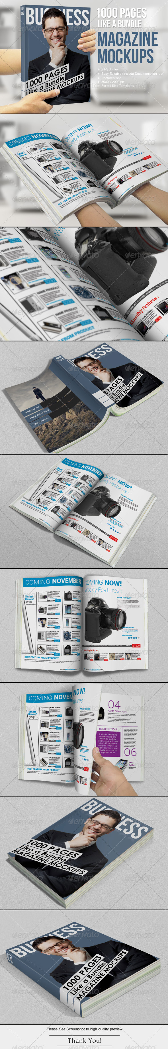 1000 Pages - Magazine Mockups - Magazines Print