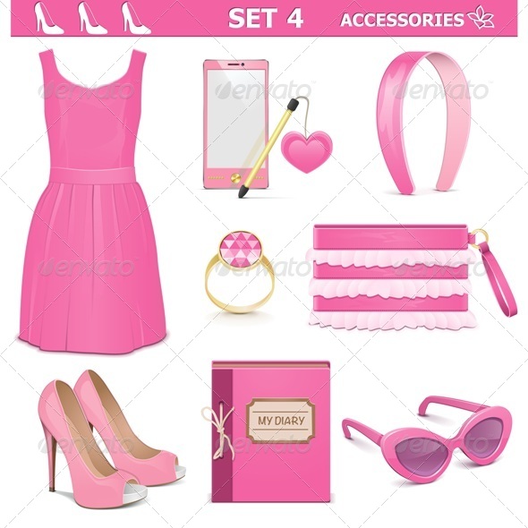 Vector Female Accessories Set 4 - Commercial / Shopping Conceptual