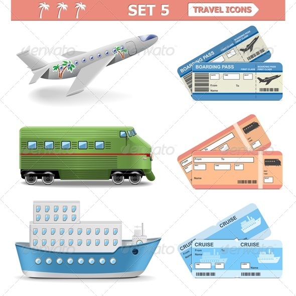 Vector Travel Icons Set 5 - Travel Conceptual