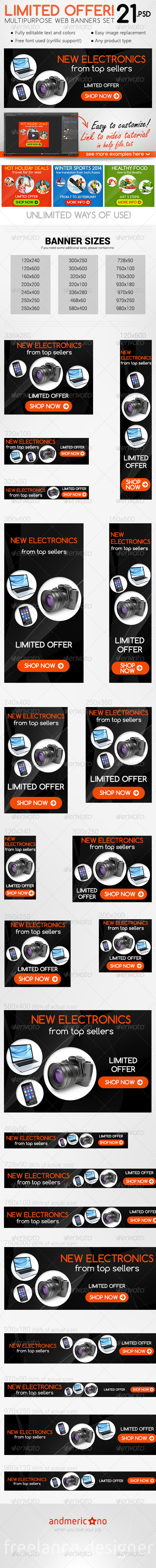 Multipurpose Banners Set - Banners & Ads Web Elements