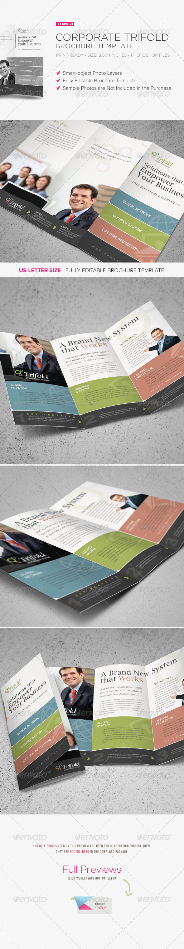 Corporate Trifold Brochure Template - Corporate Brochures