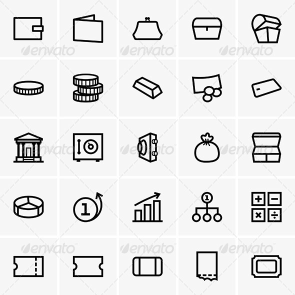 Finance Icons - Decorative Symbols Decorative