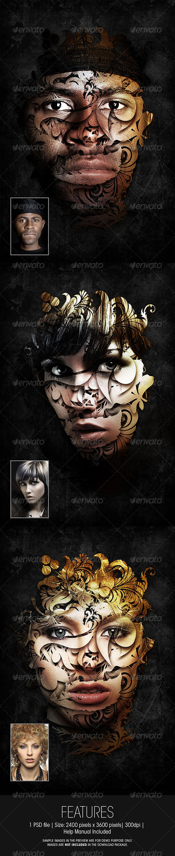 Abstract Floral Photo Template - Artistic Photo Templates
