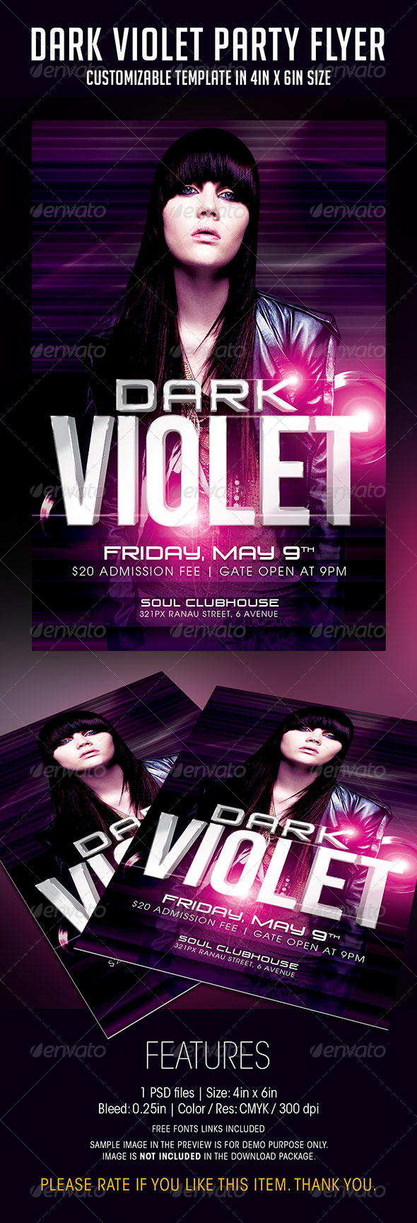Dark Violet Party Flyer - Clubs & Parties Events