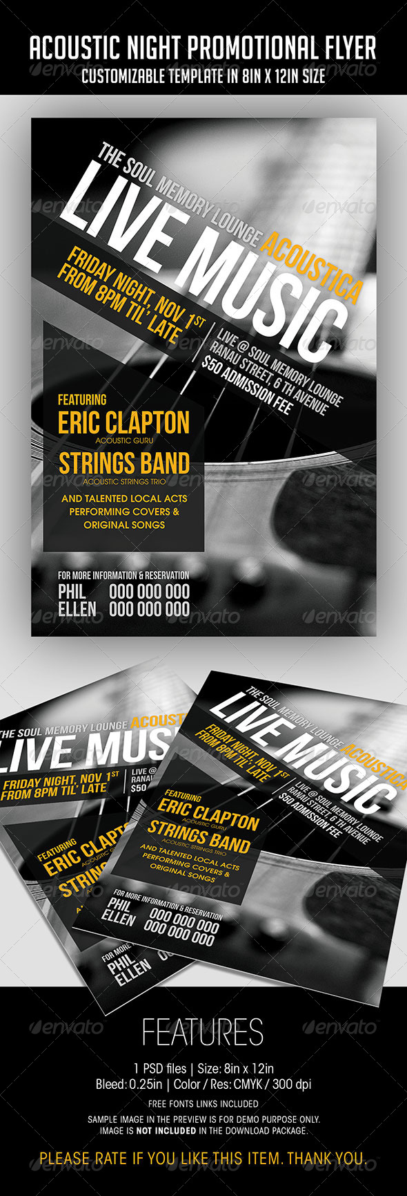 Acoustic Night Promotional Flyer - Concerts Events