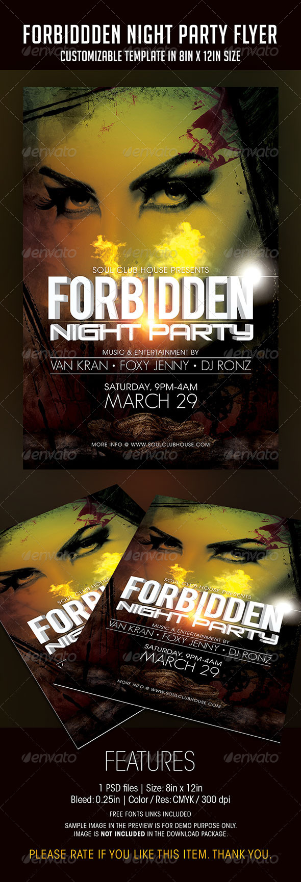 Forbidden Night Party Flyer - Clubs & Parties Events