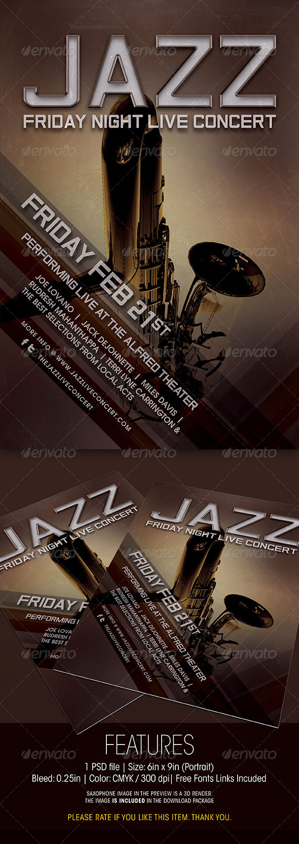 Jazz Live Concert Flyer - Concerts Events