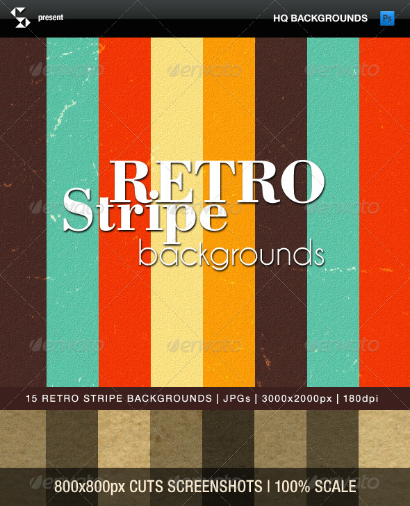 Retro Striped Backgrounds - Soft Grunge Textured - Backgrounds Graphics