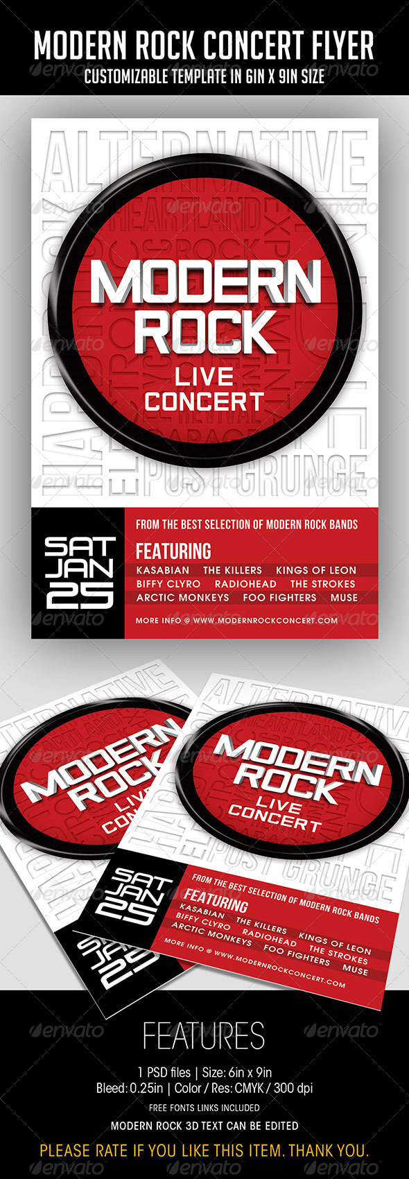 Modern Rock Concert Flyer - Concerts Events