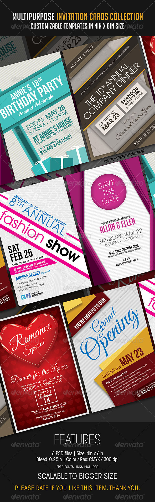 Multipurpose Invitation Cards Collection - Events Flyers