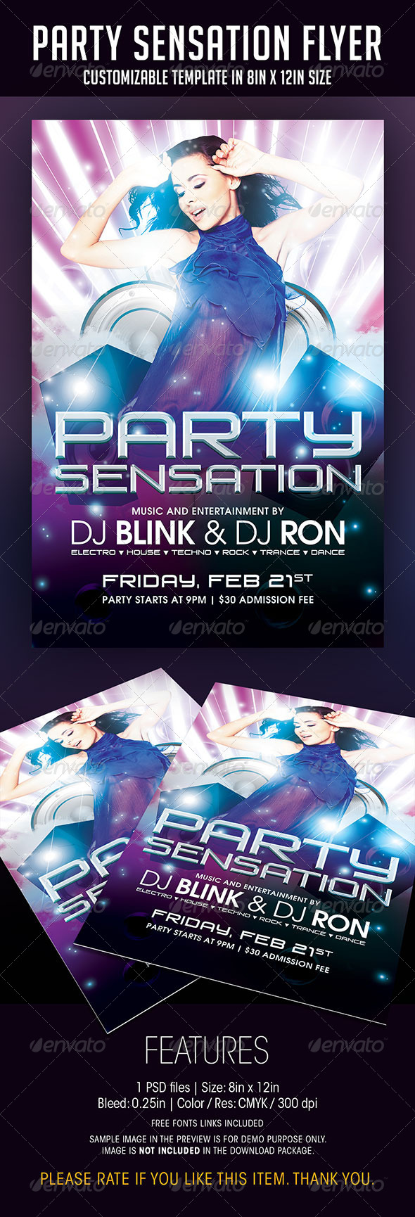 Party Sensation Flyer - Clubs & Parties Events