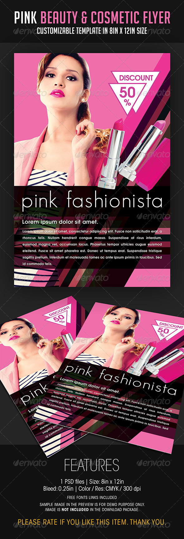 Pink Beauty and Cosmetic Flyer - Flyers Print Templates