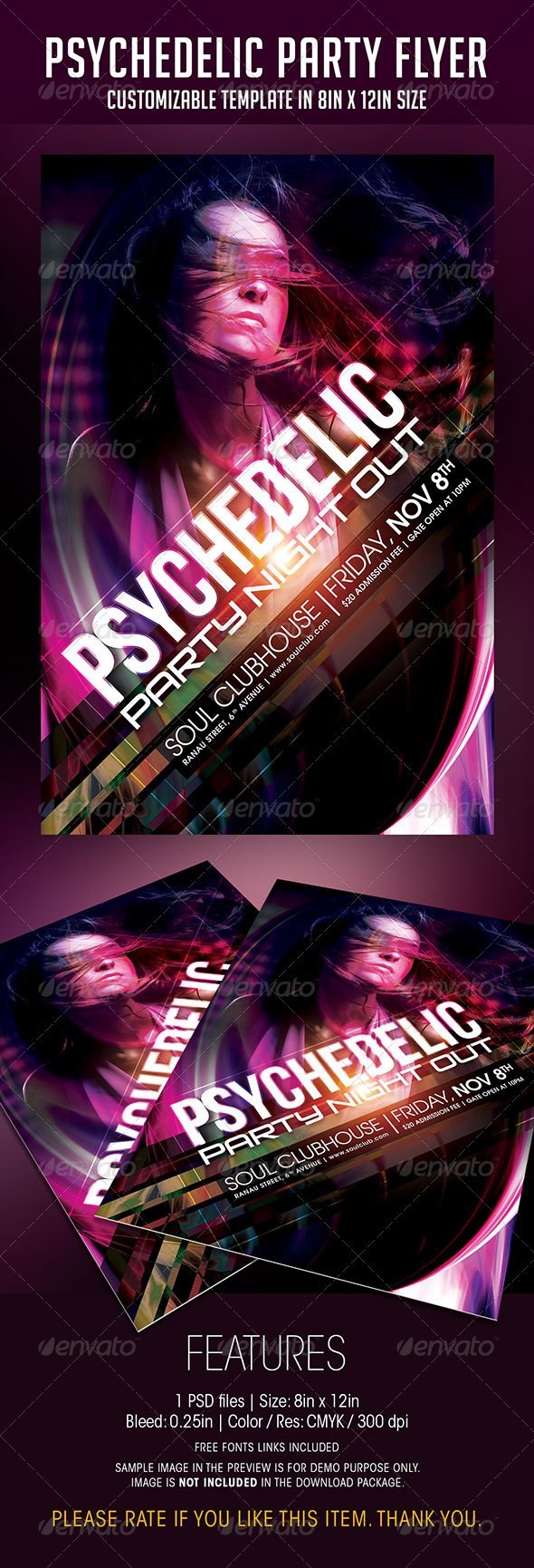 Psychedelic Party Flyer - Clubs & Parties Events