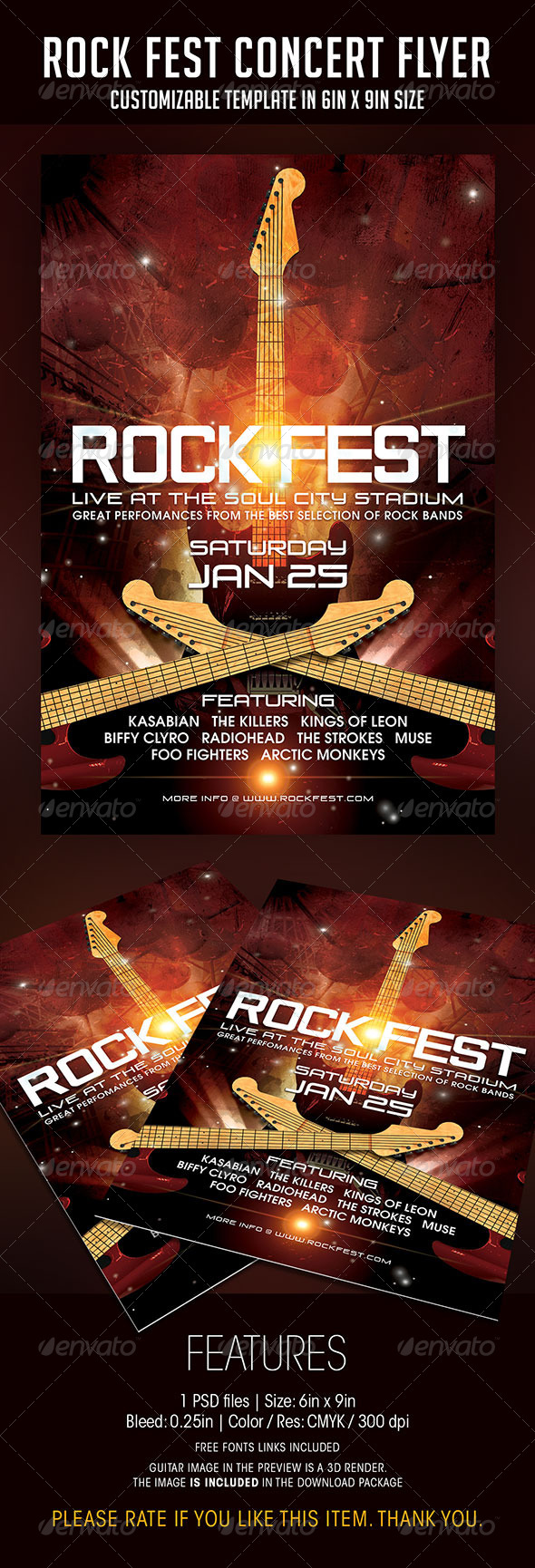 Rock Fest Concert Flyer - Concerts Events