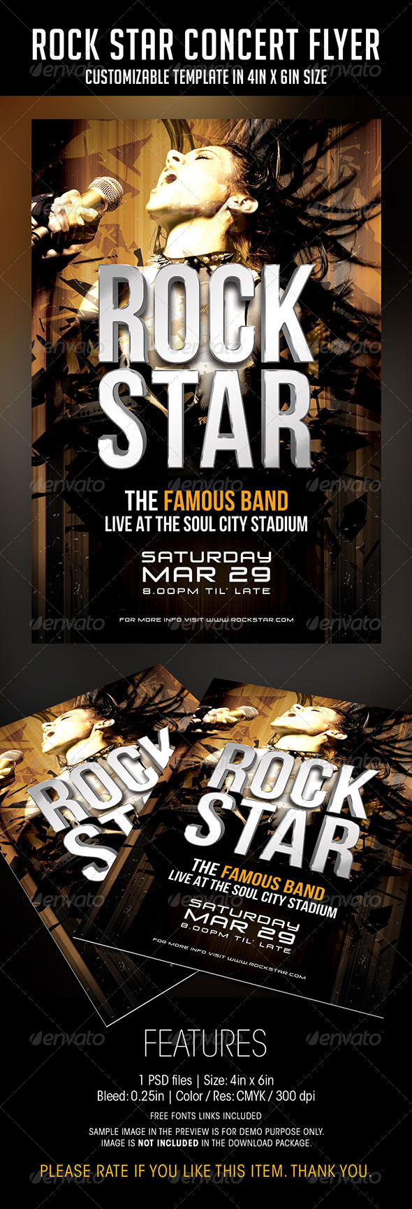 Rock Star Concert Flyer - Concerts Events