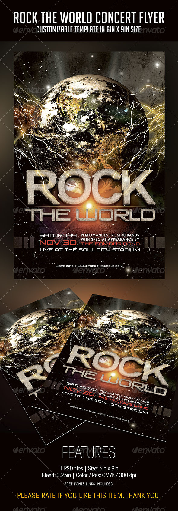 Rock The World Concert Flyer - Concerts Events
