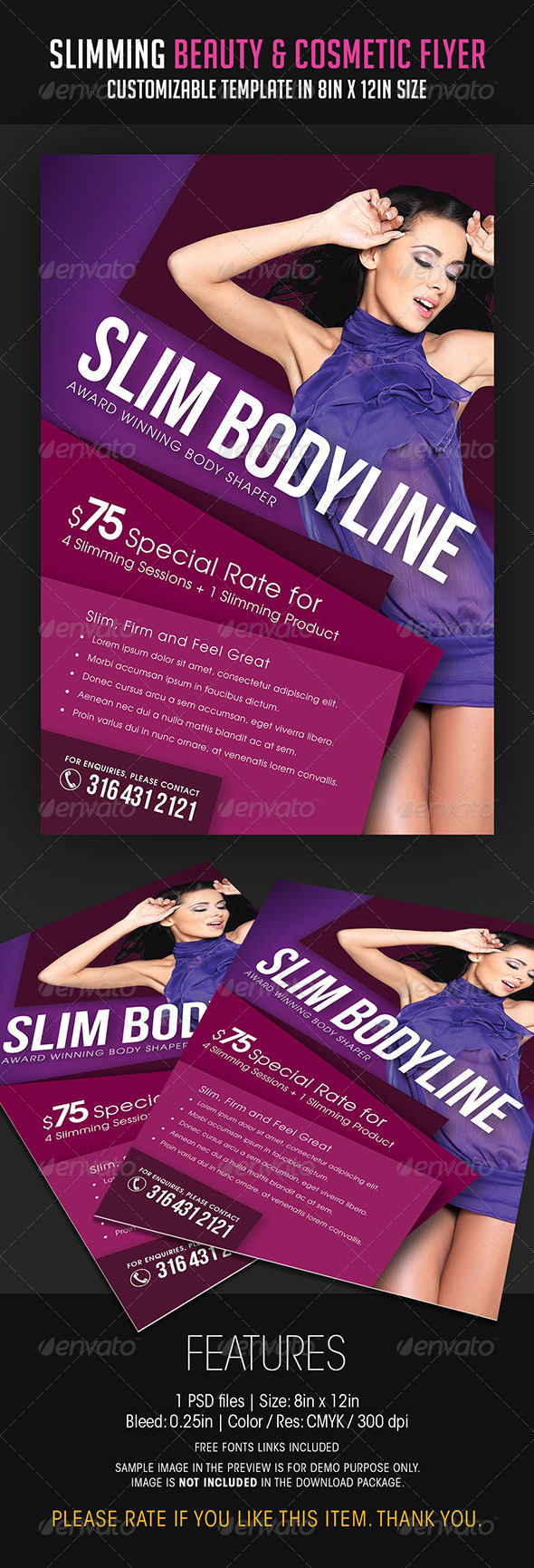 Slimming Beauty and Cosmetic Flyer - Flyers Print Templates