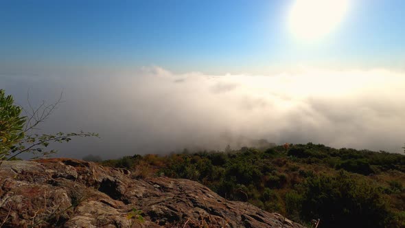 Timelapse Of Clouds Moving Over Landscape Of Sant Pere De Rodes alt