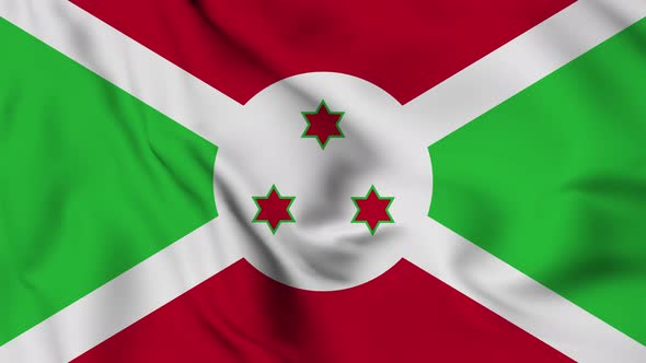 Burundi flag seamless closeup waving animation